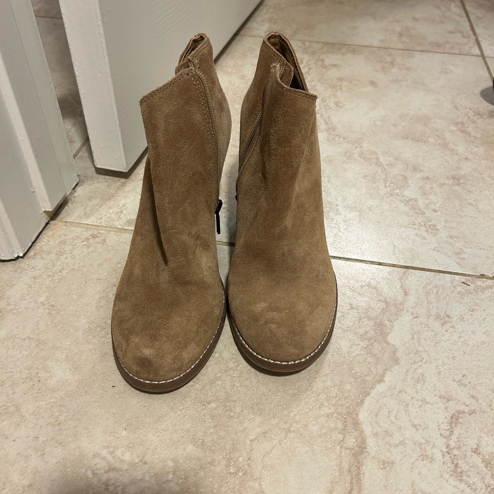 Lucky Brand Brown Suede Wedge Booties - Picture 4 of 4